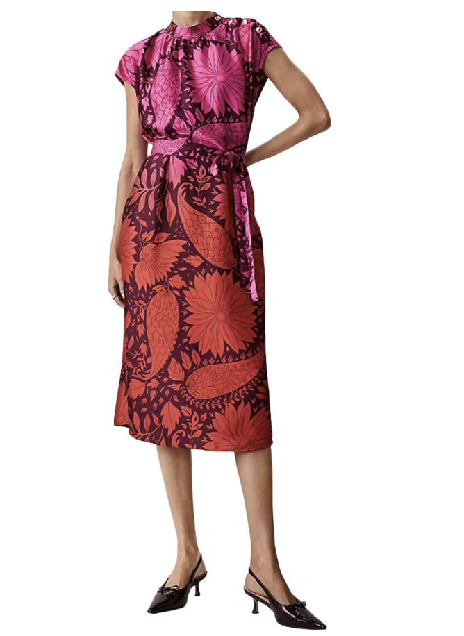 Floral Mock Neck Shift Dress